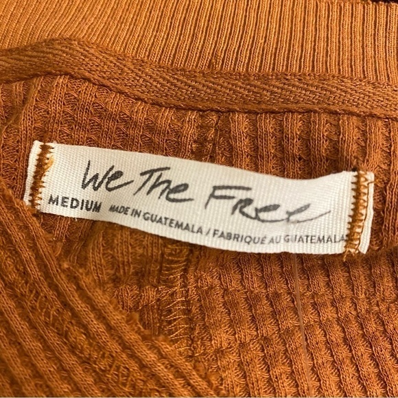 NEW We The Free Glazed Ginger Waffle Knit Oversized Top Size Medium - Picture 2 of 8